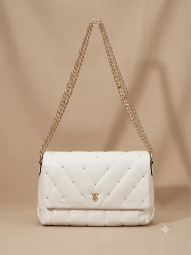 Bolsa Victoria?s Secret Original Branca com Corrente Dourada