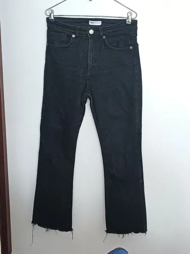 Calça ZARA PRETA e croped fio de prata Shoulder