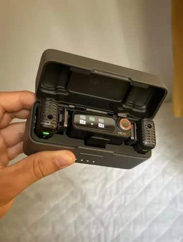 Microfone DJI Mic 2 (2 TX Microfone + 1 RX Receptor + 1 Case de carregamento)