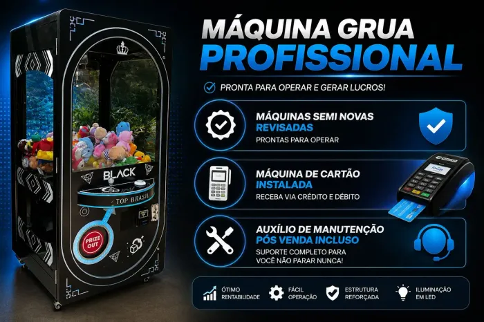 Máquina grua/ de pelúcias com máquina de cartão a venda