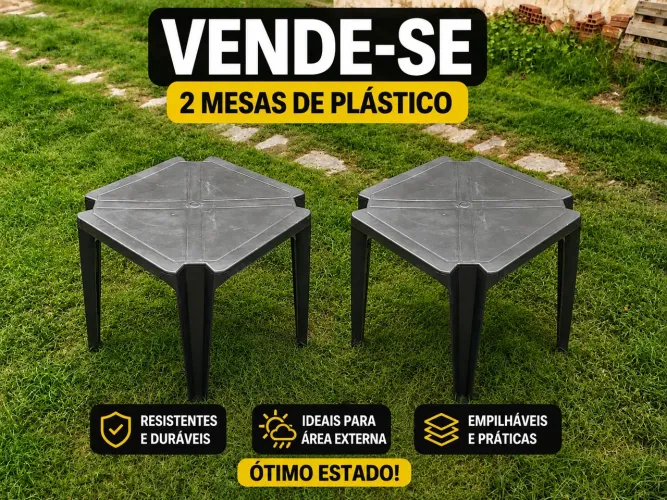 2 mesas de plástico SEM Cadeiras
