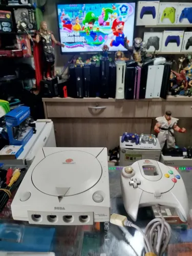 Dreamcast controle,vmu ótimo estado ac trocas...