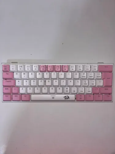Teclado red dragon rosa e branco NOVO!