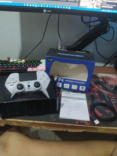 Controle sem fio com touchpad e paddles para Pc , PS4, Smartphone e Notebook