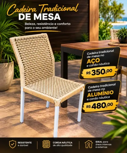Cadeiras em corda nautica