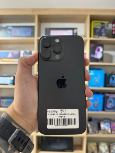 iPhone 16 Pro Max 256gb Preto - Até 12x sem juros, Loja Física