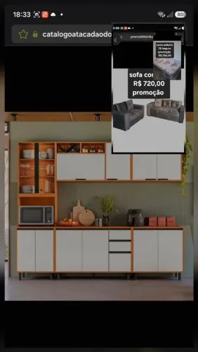 COZINHA POLIMAN RAVENA 13P 2G FREIJO/OFF ACETINADO