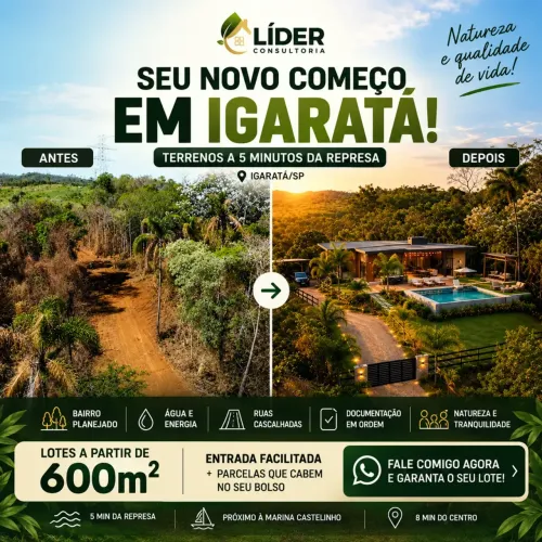LOTES EM IGARATÁ SEM FINANCIAMENTO