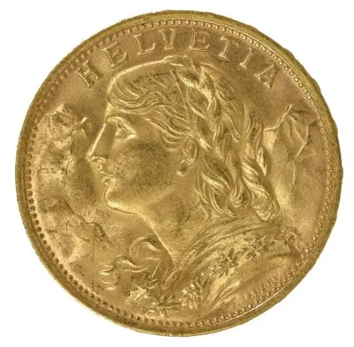 Moeda de Ouro de 20 Francos Suiça