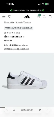 Tênis adidas superstar branco - 36