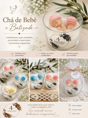 Velas bebê 4 sensações