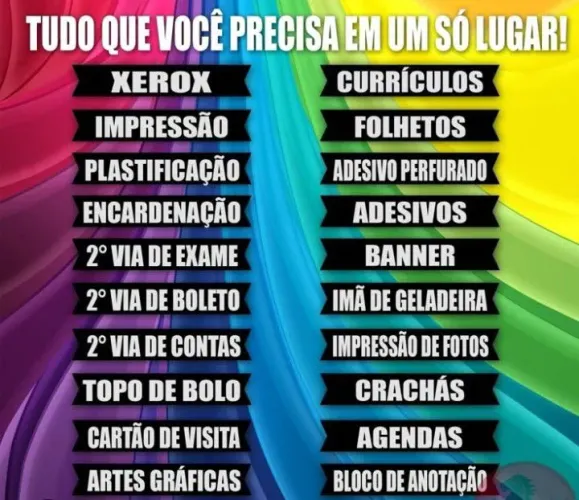 Serviços de Impressão, Xerox, Currículos.