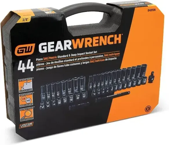 Gearwrench 44 Peça 3/8 Drive Standard E Deep Impact Sae / metric set conjunto de soquetes