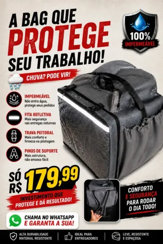 BAG DELIVERY IMPERMEÁVEL |  TRABALHE SEM PREJUÍZO