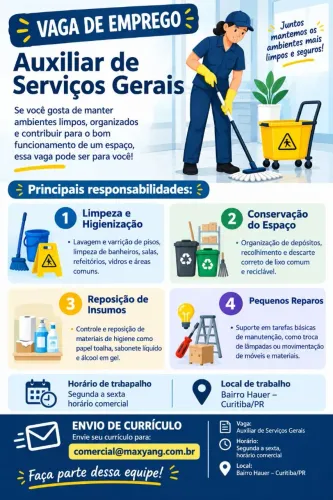 Vaga Auxiliar de Serviços Gerais
