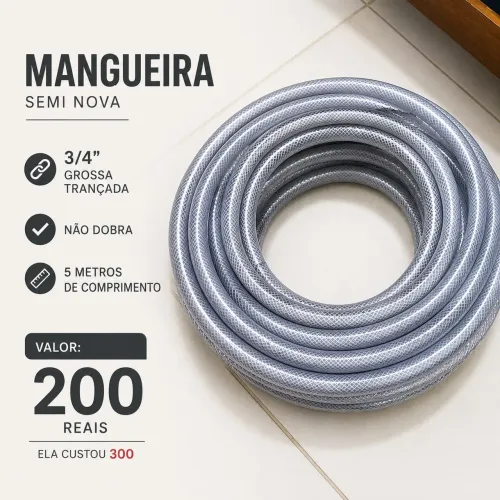 Mangueira 3/4 da grossa, trançada da boa. 200 Reais