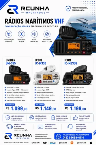 Rádio Marítimo VHF a partir de R$ 1.099,00