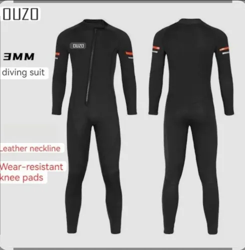 Roupa de mergulho unisex OUZO de 3mm em tecido de Neoprene de uma peça quente ykk zipper. 