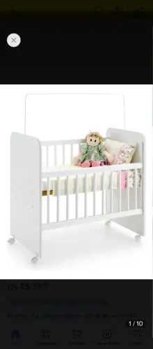 Mini berço com colchão e kit berço 