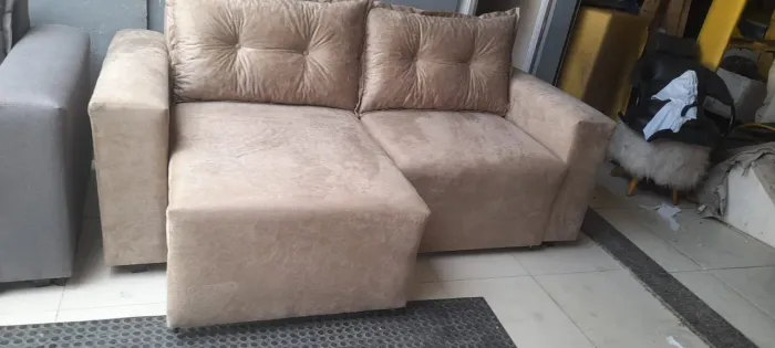 Sofá retrátil 2m tecido Suede 