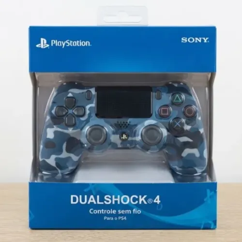 CONTROLE PS4 SONY BLUETOOTH CAMUFLADO AZUL