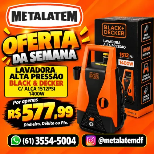 Lavadora de Alta Pressão Black+Decker 1512 PSI 1400W BXPW1512