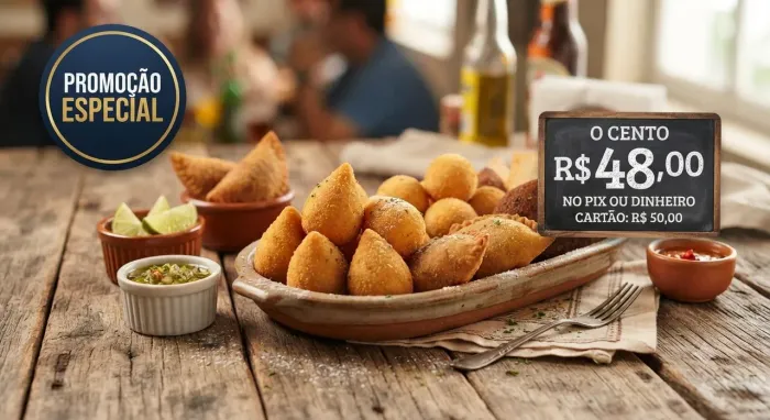 Salgadinhos para Fritar - Crocantes e Deliciosos - O cento R$ 48,00