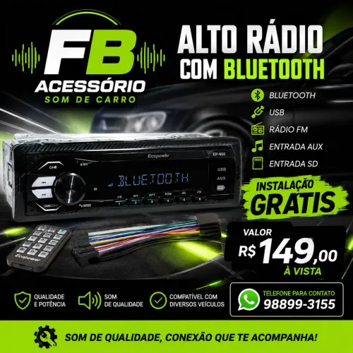 Promoção de som de carro auto rádio modelo camaleão