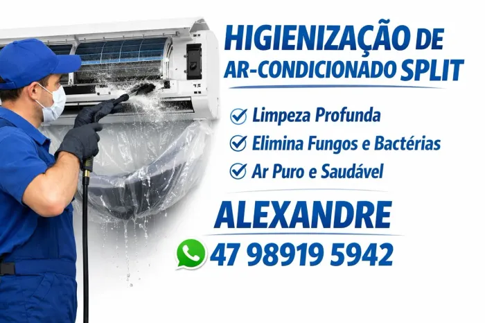 Higienização de ar-condicionado split 