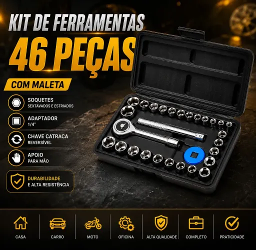 Kit de ferramentas 46 peças - novo lacrado!..