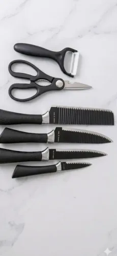 Kit de Facas Profissional - 6 Peças em Aço Inox (Cozinha Moderna