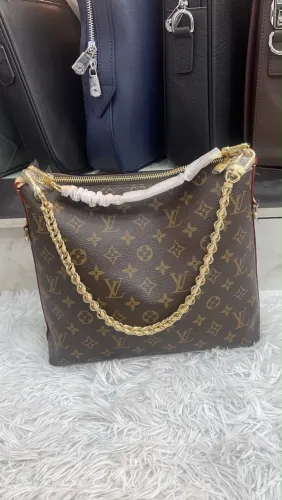 Bolsa de couro legítimo modelo italiano Louis Vuitton multipass com três alças