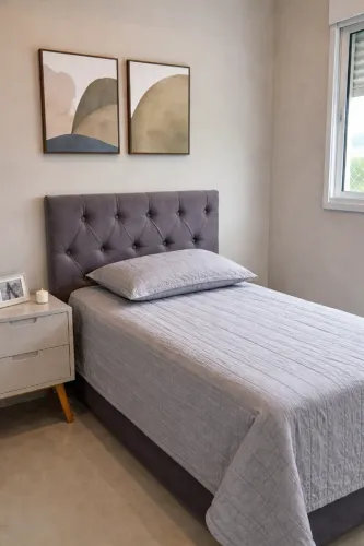 Cabeceira estofada cama solteiro 