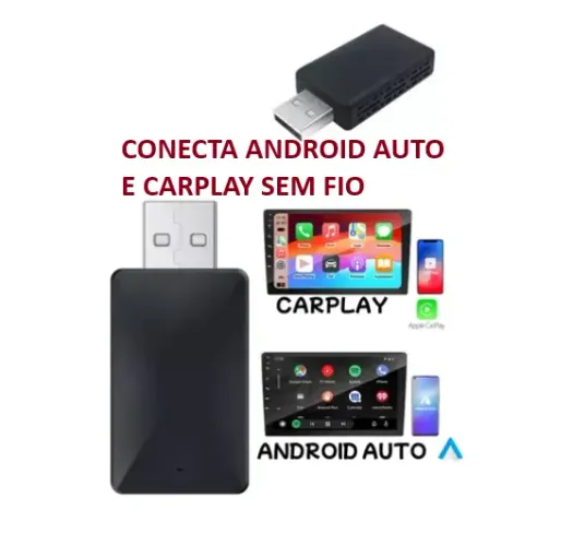 Car Play Android Auto 2 Em 1 Usb Car Play Wireless Automático