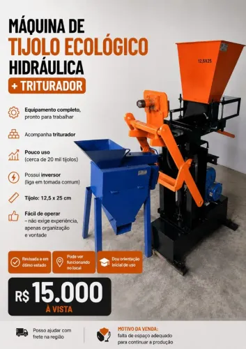 Máquina de tijolo ecológico + triturador
