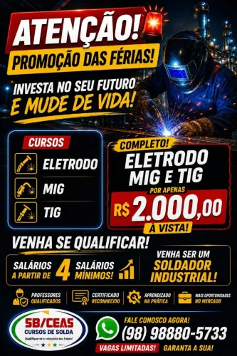 Curso de qualificação e capacitação de soldagem industrial 