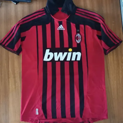 Camisa Original 2007 2008 Milan AC Adidas Listrada Bwin Tamanho M TeamGeist
