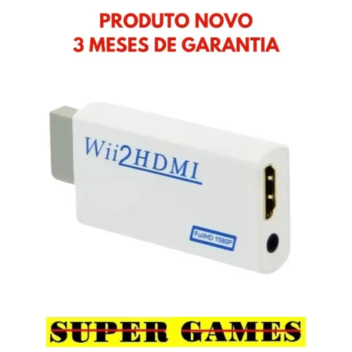 Adaptador HDMI para Nintendo Wii (produto novo), 3 meses de garantia.