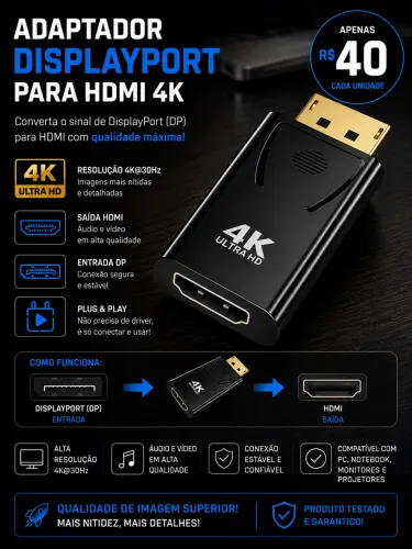 Adaptador display Port x HDMI