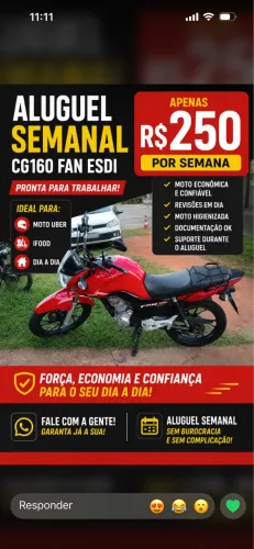 Moto para aluguel