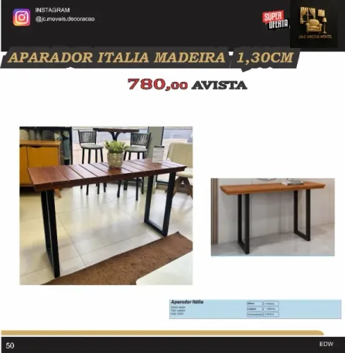 aparador italia madeira 1,30 cm