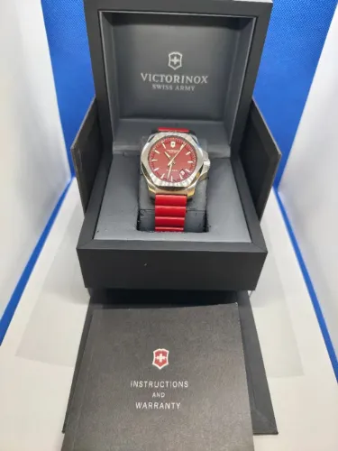 RELOGIO VICTORINOX INOX RED QUARTZ FULL SET