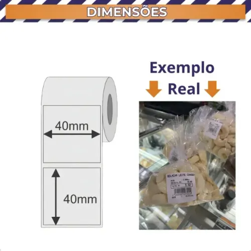 Etiqueta Térmica 40x40mm Branca para Balança Toledo Prix 4 e Prix 5 - 470 Etiquetas