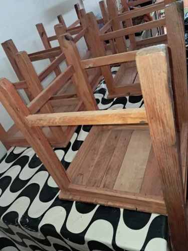 MESA MADEIRA COM 6 CADEIRAS