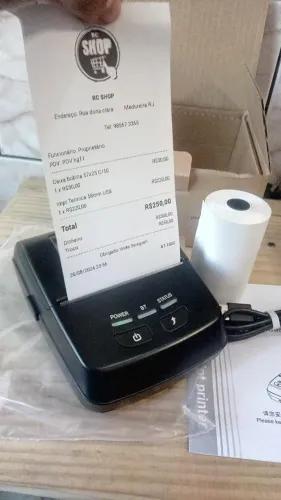 Impressora térmica 80mm Usb Bluetooth Portátil Sem fio - Produto novo Testo Na hora