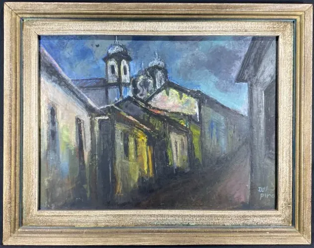 Ouro Preto - Délio Del Pino - Pintura Óleo Sobre Tela (72x91cm)