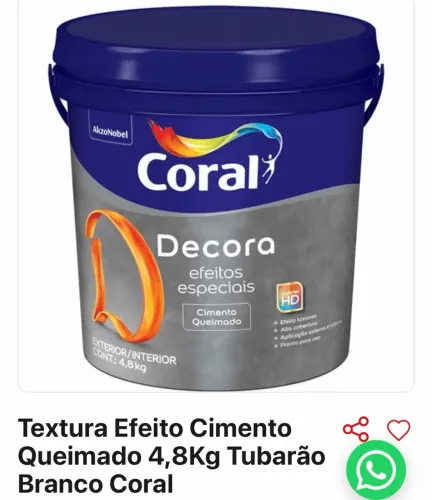 Vendo 2 Baldes de Cimento Queimado Coral Decora - Lacrados!