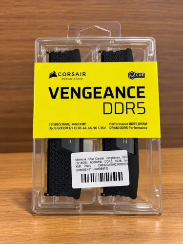 Memória RAM Corsair Vengeance DDR5 32GB (2x16) 6000MHz - Nova Lacrada