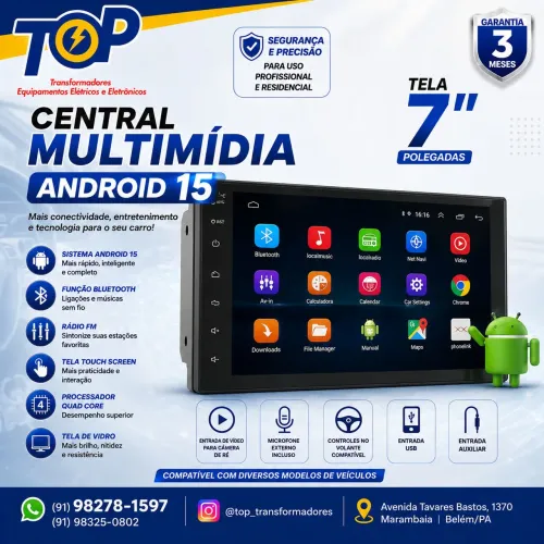 Central Multimídia Android 15 Universal