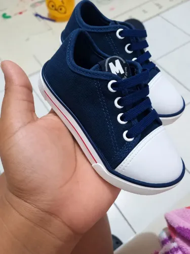 Tênis infantil Molekinho azul-marinho e branco